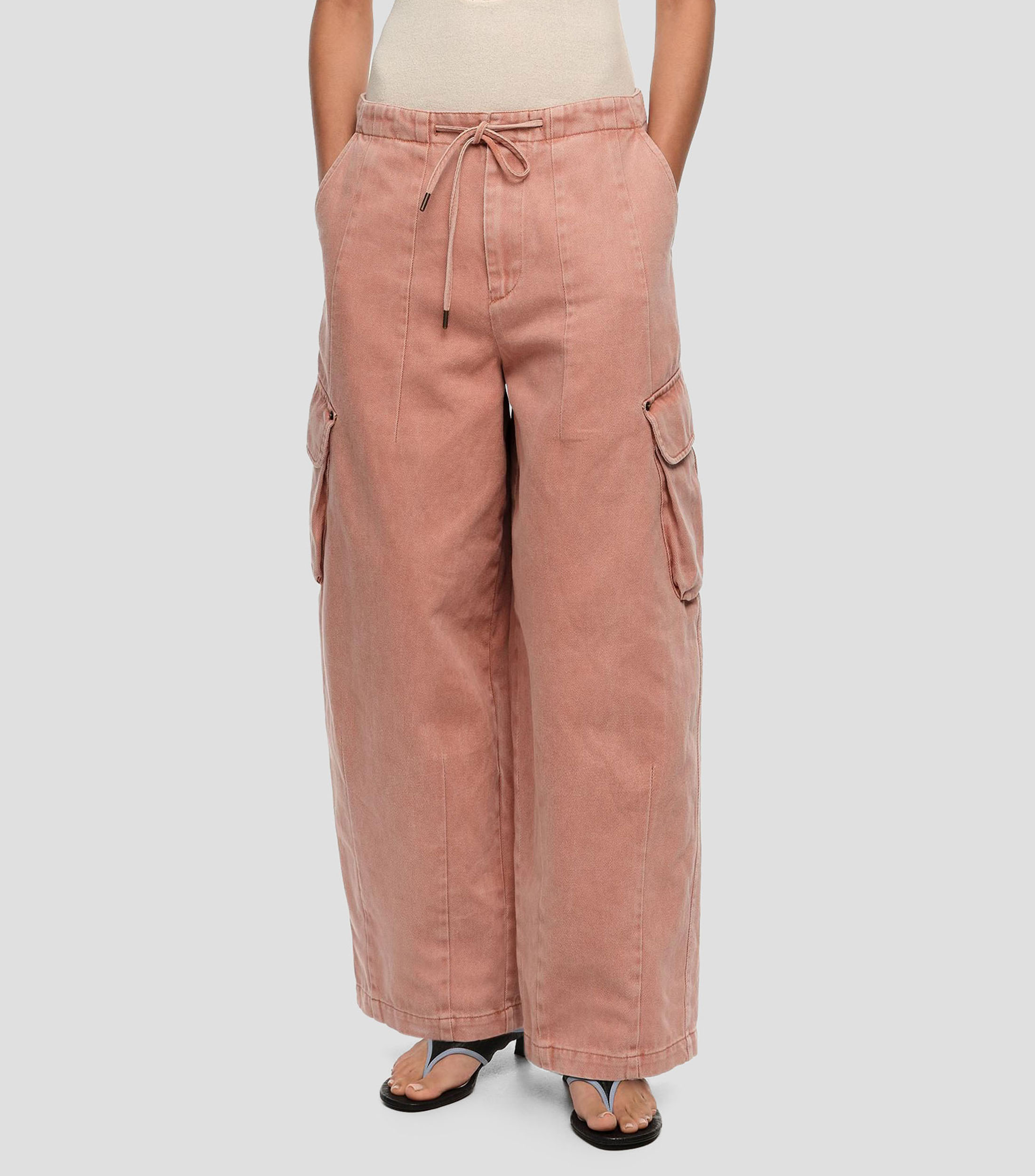 Pantalón cargo denim Mujer